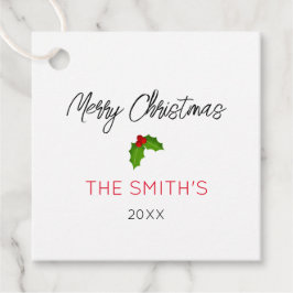 Vrolijke Kerstnaam Holly Jaar Feestelijke Vakantie Bedankjes Labels