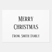 Vrolijke Kerstnaam Monogram Goud Zwart Wit Inpakpapier Vel (Voorkant 2)