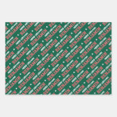 Vrolijke Kerstnaam Monogram Groen Rood Tiener Inpakpapier Vel (Voorkant)