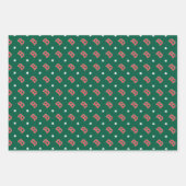 Vrolijke Kerstnaam Monogram Groen Rood Tiener Inpakpapier Vel (Voorkant 3)