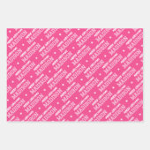 Vrolijke Kerstnaam Monogram Roze Tiener Meisje Inpakpapier Vel (Voorkant)