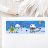 Vrolijke Kerstnacht Oekraïense Volkskunst Etiket (Insitu)