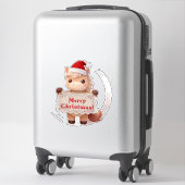 Vrolijke Kerstpaard met banner Sticker (Koffer)