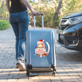 Vrolijke Kerstpaard met banner Sticker (Koffer Insitu)