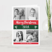 Vrolijke kerstpapa | kleurenblok-fotoraster feestdagen kaart (Voorkant)