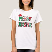 Vrolijke kerstpatronen t-shirt (Voorkant)
