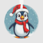 🎄🐧 Vrolijke Kerstpinguïn Kerstsouvenir ✨ Ornament (achterkant)