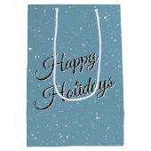 Vrolijke kerstpinguïns dansen medium cadeauzakje (Achterkant)