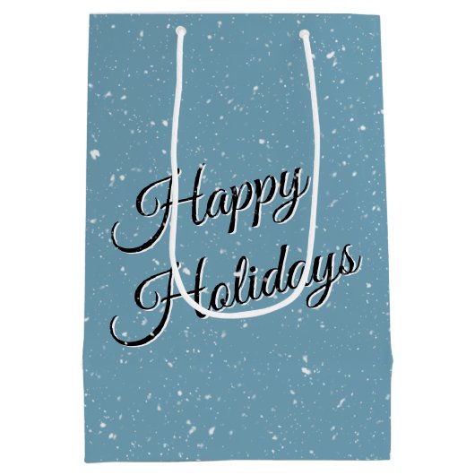 Vrolijke kerstpinguïns dansen medium cadeauzakje (Achterkant)