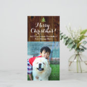  vrolijke kerstplanken verticaal feestdagenkaart (Staand voorkant)