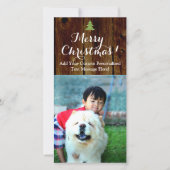  vrolijke kerstplanken verticaal feestdagenkaart (Voorkant)