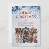 Vrolijke Kerstpuzzel Aangepaste Collage Foto's Feestdagenkaart (Voorkant)