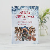 Vrolijke Kerstpuzzel Aangepaste Collage Foto's Feestdagenkaart (Staand voorkant)