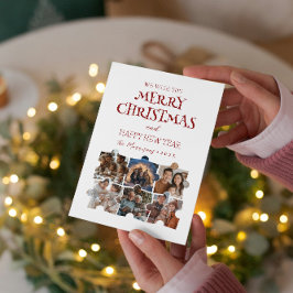 Vrolijke Kerstpuzzel Aangepaste Collage Foto's Feestdagenkaart