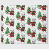 vrolijke kerstrat cadeaupapier (Vlak)