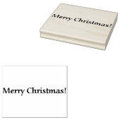 Vrolijke Kerstrechthoek grote rubberen stempel (Gestempeld)