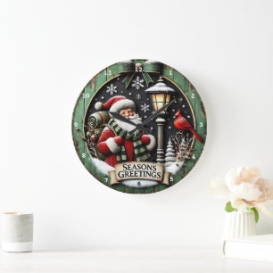 Vrolijke kerstreis met Santa Backpack Wall Grote Klok