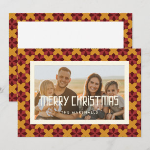 Vrolijke kerstretro midden eeuw foto feestdagenkaart