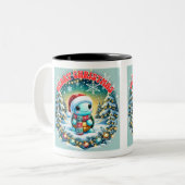 Vrolijke Kerstschildpad Groet Mok (Voorkant links)