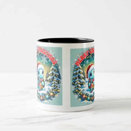 Vrolijke Kerstschildpad Groet Mok (Center)