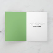 Vrolijke kerstschildpad in Santa Hat en gezichtsma Feestdagen Kaart (Binnen)