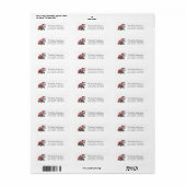 Vrolijke Kerstschildpad in Santa Hat Retouradres Etiket (Full Sheet)