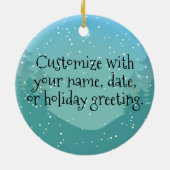 vrolijke kerstsneeuwman keramisch ornament (Achterkant)