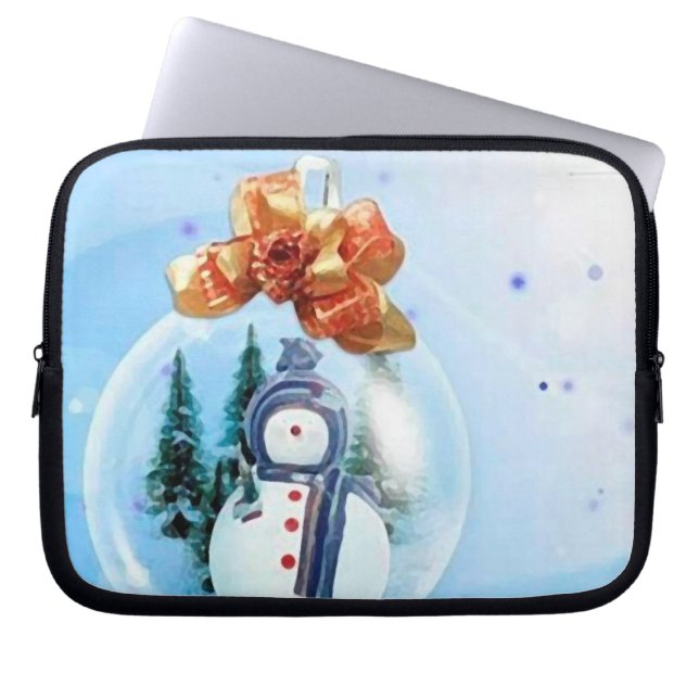 vrolijke kerstsnow_funda_10 laptop sleeve (Voorkant)