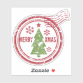  vrolijke kerststempel met poststempel sticker (Vel)