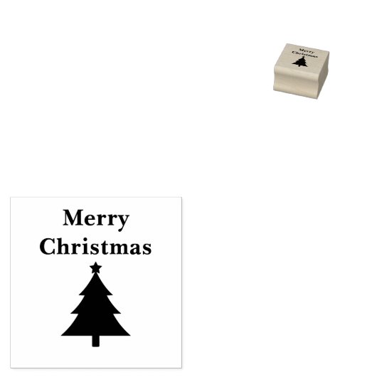 Vrolijke kerstster bovenaan de kerstboomomtrek rubberstempel (Gestempeld)