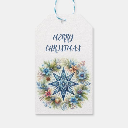 VROLIJKE KERSTSTER CADEAULABEL (Achterkant)