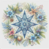 VROLIJKE KERSTSTER STICKER (Voorkant)