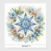 VROLIJKE KERSTSTER STICKER (Vel)
