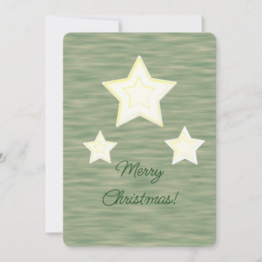 Vrolijke Kerststerren Faux Wood Flat Holiday Kaart (Voorkant)