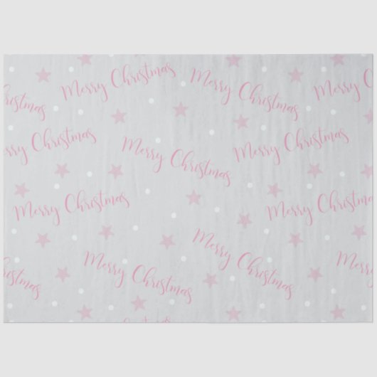 Vrolijke Kerststerren Roze Groene Kerst Tissuepapier (Voorkant)