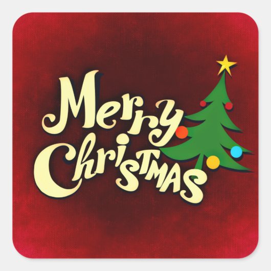 vrolijke kerststickers vierkante sticker (Voorkant)