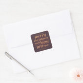 vrolijke kerststickers vierkante sticker (Envelop)