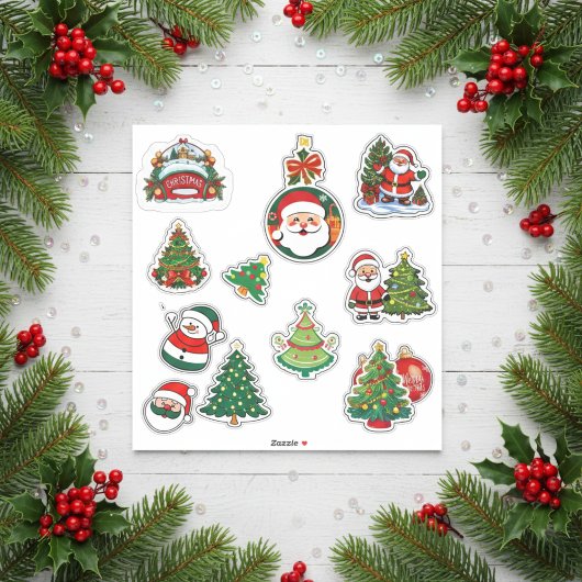 Vrolijke Kerststickersheet Sticker