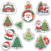 Vrolijke Kerststickersheet Sticker (Voorkant)