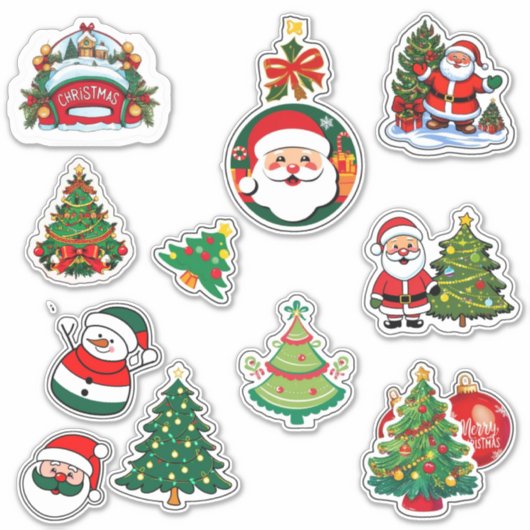Vrolijke Kerststickersheet Sticker (Voorkant)