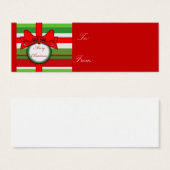 vrolijke kerststripe , cadeaulabel mini visitekaartjes (Voorkant /achterkant)