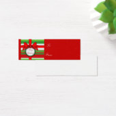 vrolijke kerststripe , cadeaulabel mini visitekaartjes (Bureau)