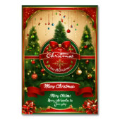 Vrolijke kersttafel Kaart (Voorkant)