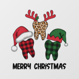 Vrolijke kersttanden raamsticker