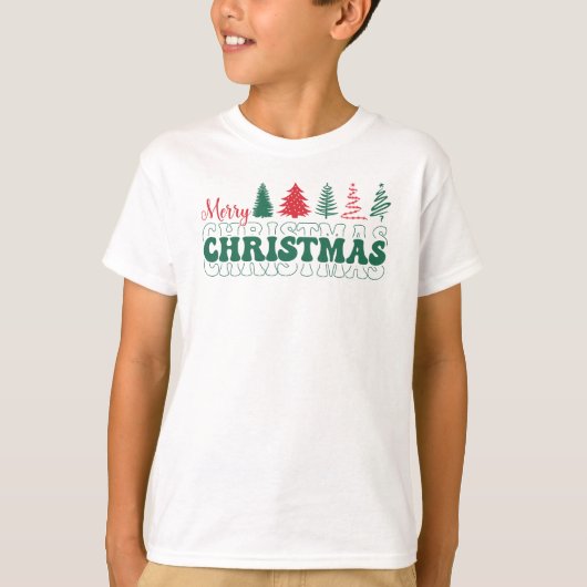 Vrolijke kersttekst, jongens t-shirt (Voorkant)