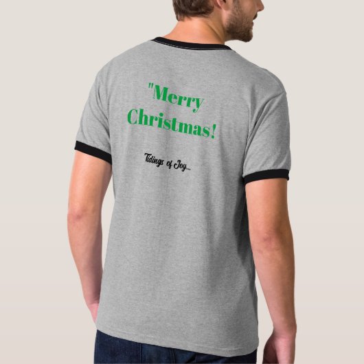 Vrolijke kersttekst Joy Mannen T-shirt (Achterkant)