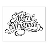 Vrolijke kersttekst, klokken en hulst rubberstempel (Afrduk)