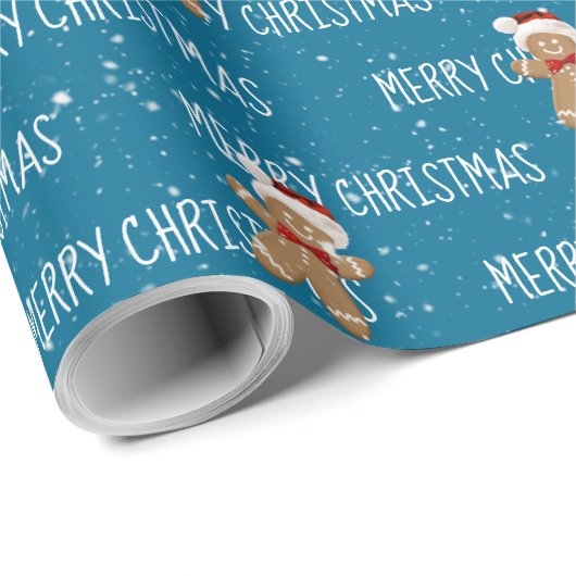 VROLIJKE KERSTTEKST MET Gingerbread Mannen Cadeaupapier (Rol Hoek)