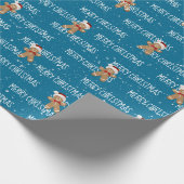 VROLIJKE KERSTTEKST MET Gingerbread Mannen Cadeaupapier (Hoek)