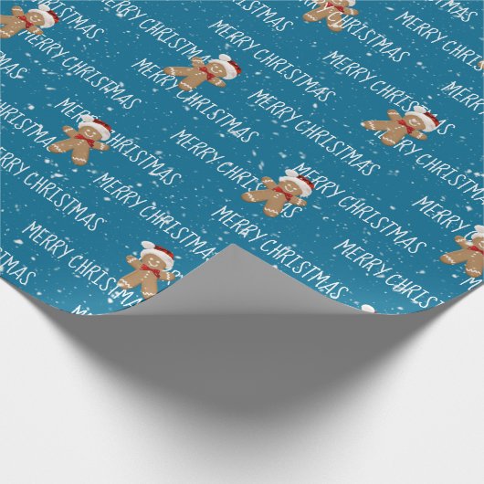 VROLIJKE KERSTTEKST MET Gingerbread Mannen Cadeaupapier (Hoek)